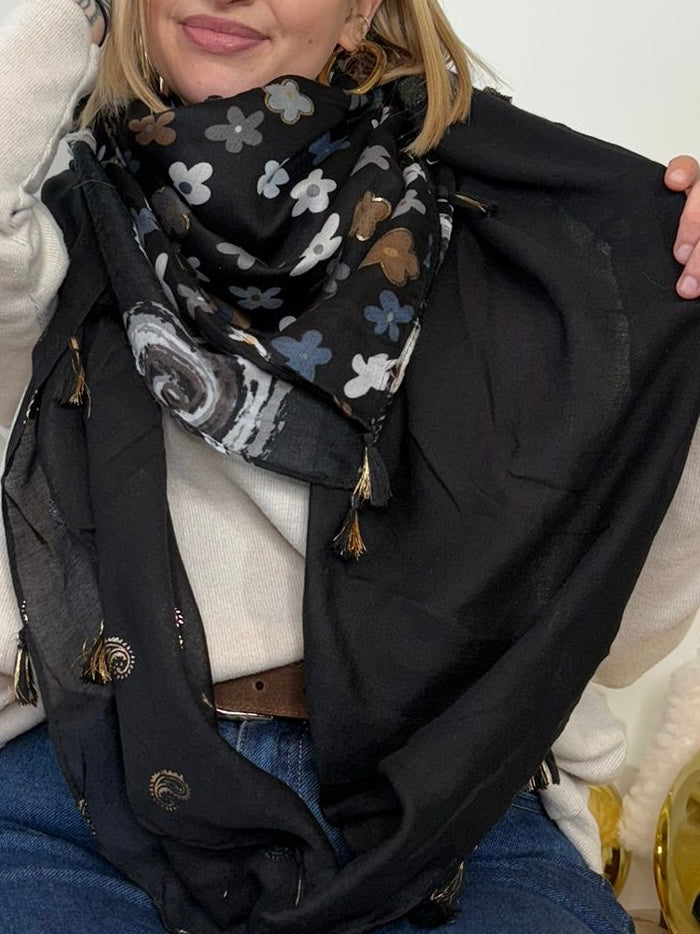 Foulard Pâquerette noir