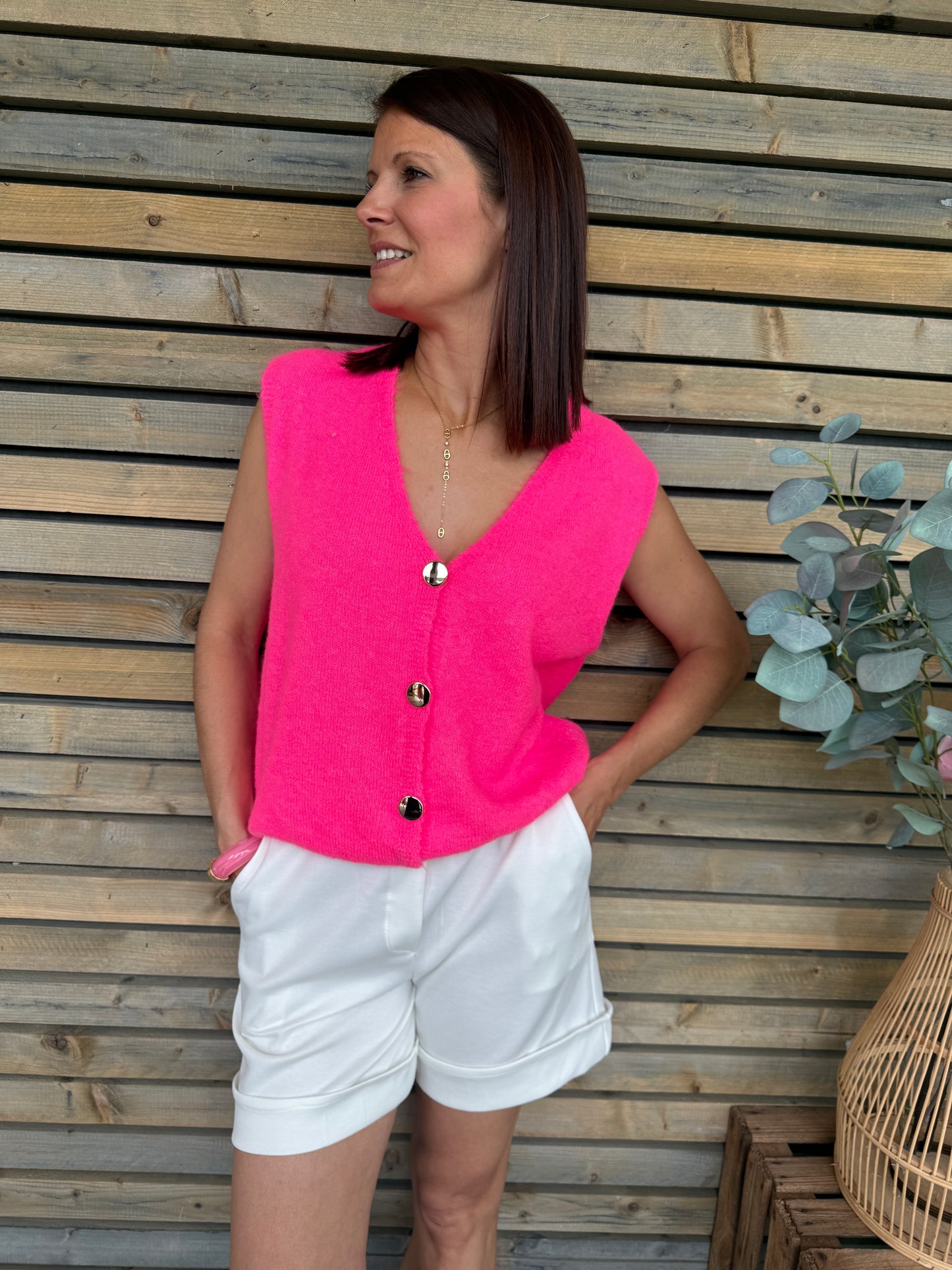 Débardeur gilet Fritz fuchsia