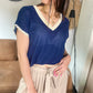 T-shirt Violette bleu marine