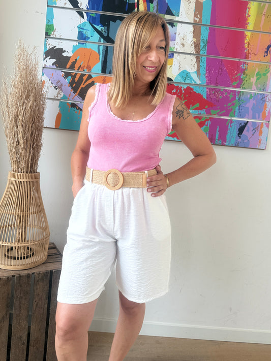 Bermuda/short Emma blanc