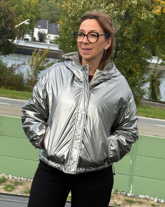 Veste réversible Molly taupe métallisé
