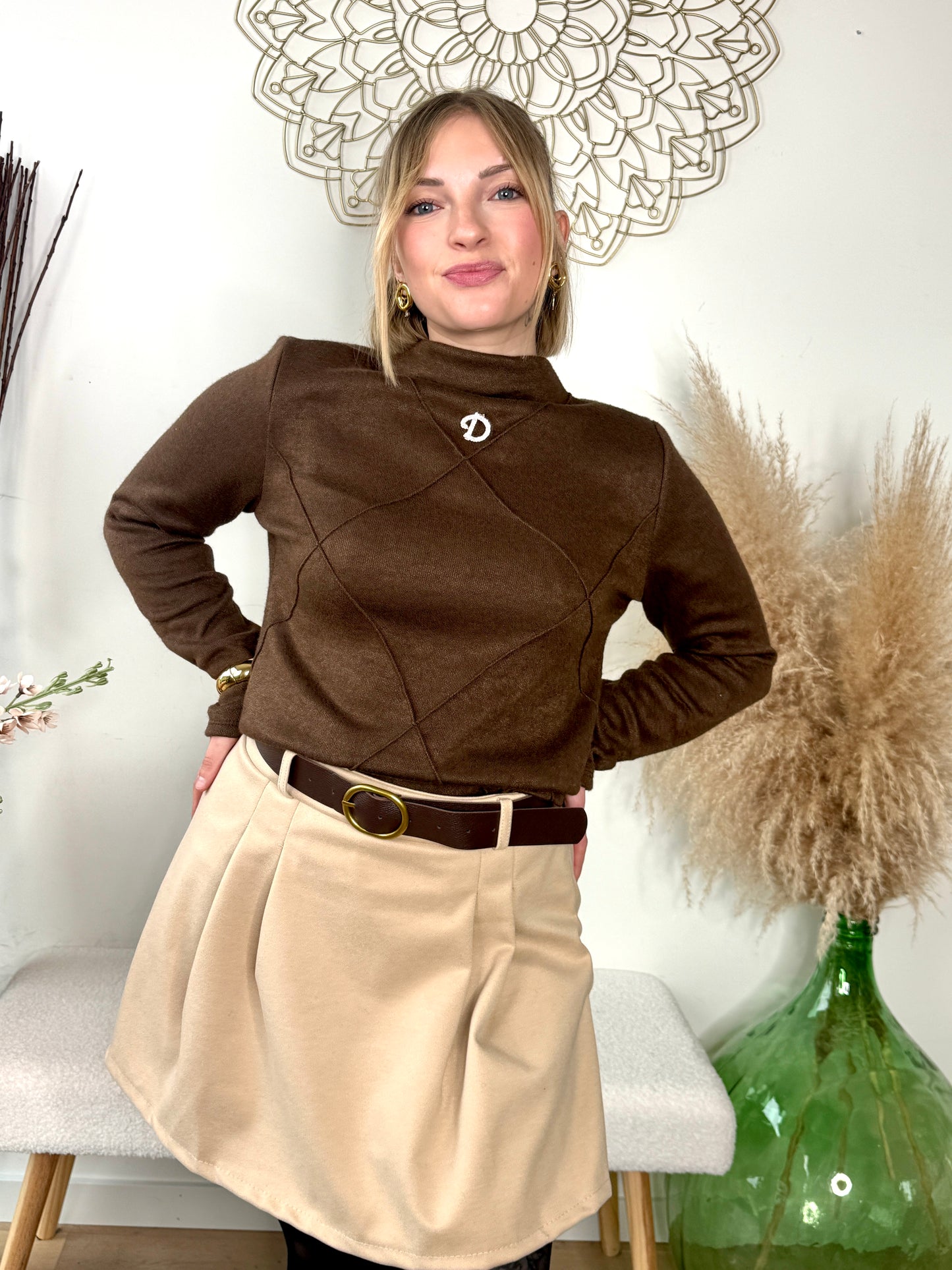 Jupe short Talia cappucino