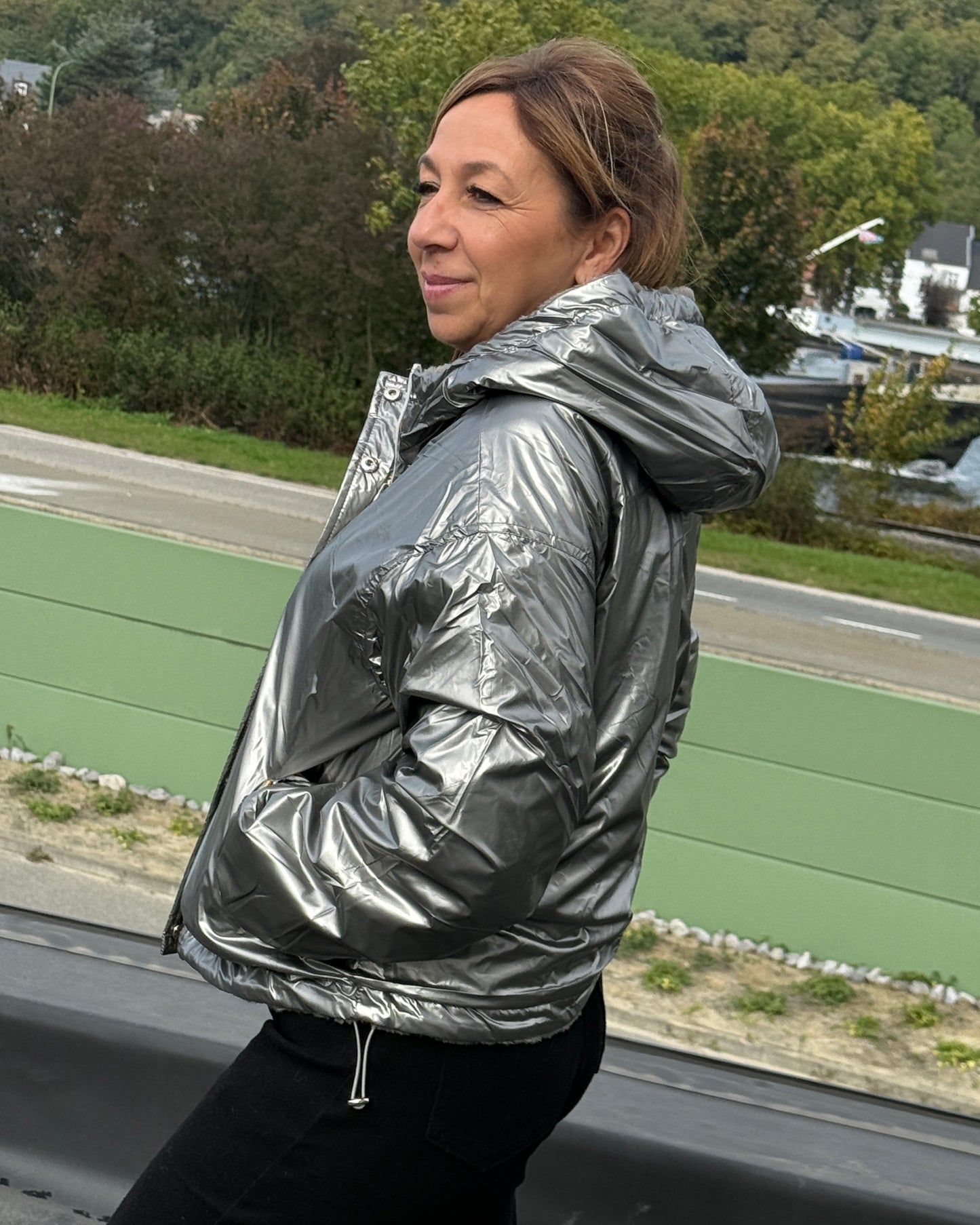 Veste réversible Molly taupe métallisé