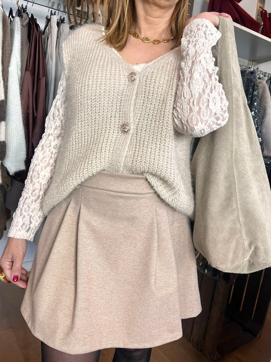 Jupe short Talia beige