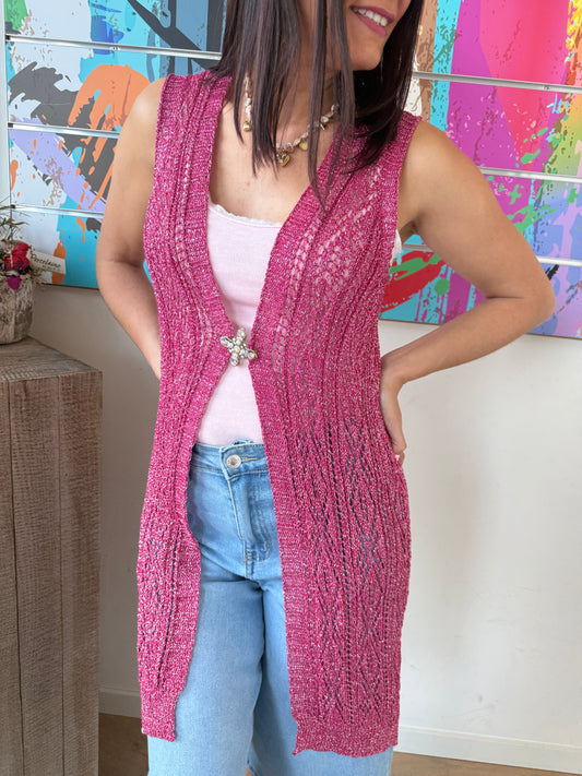 Gilet Véronica rose fuschia