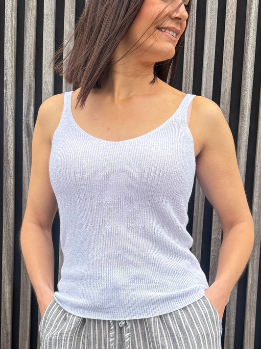 Top Ysalis blanc grisé