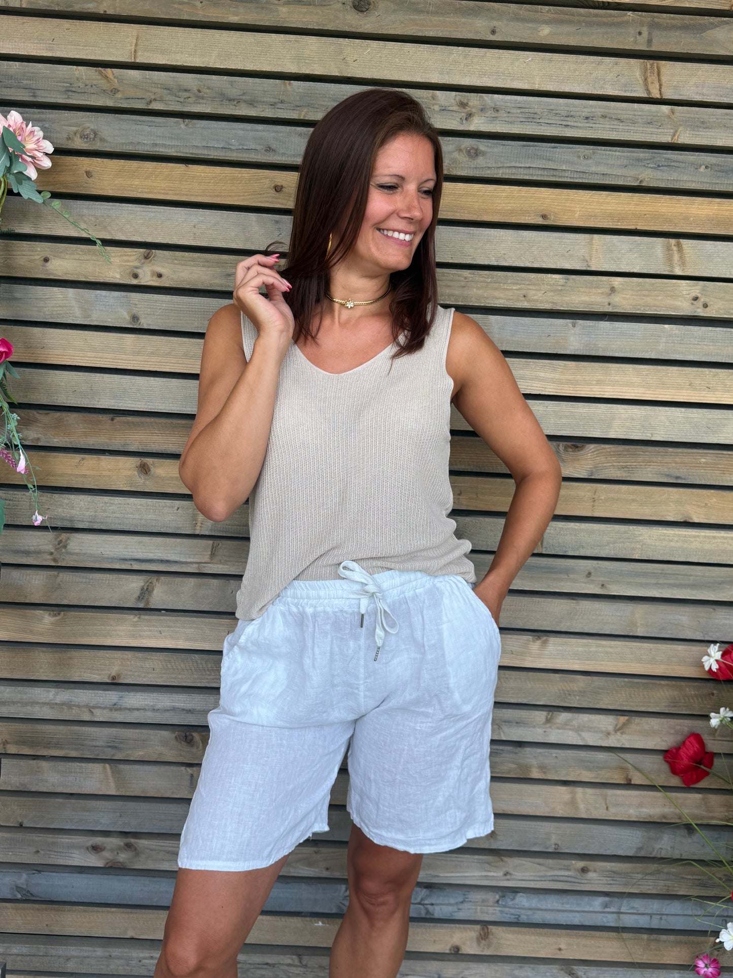 Short Palma blanc