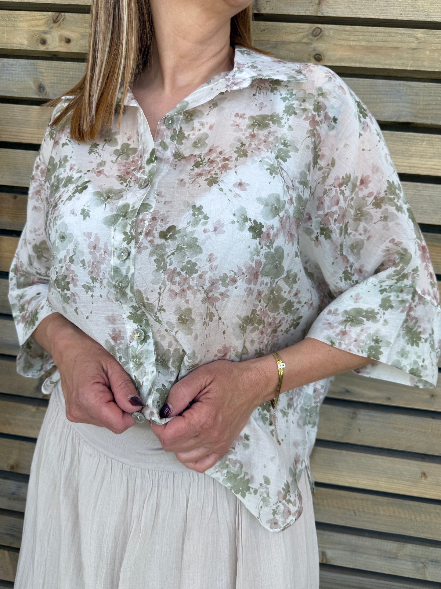 Chemisier Tina kaki