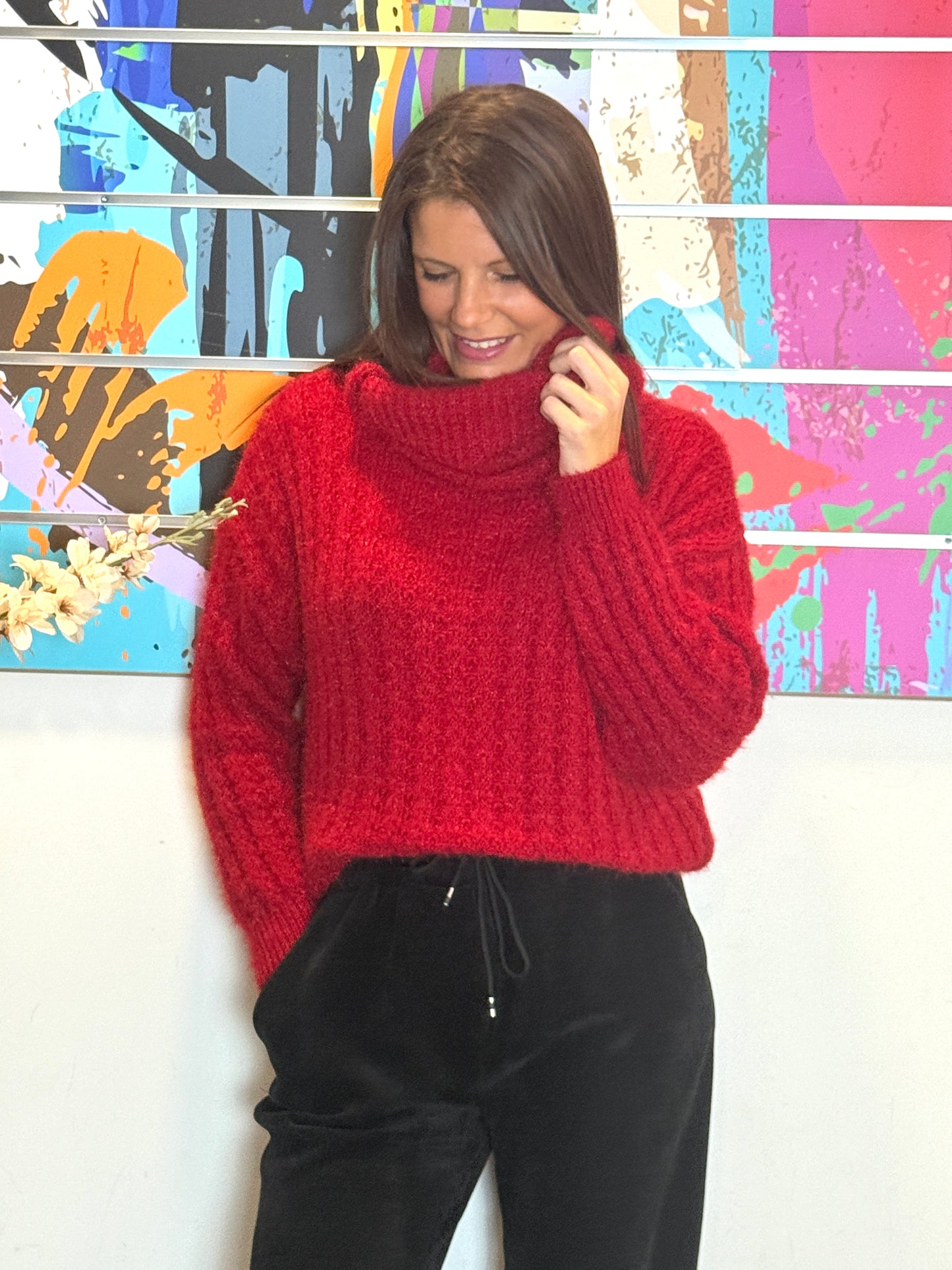 Pull Ylone rouge grenat