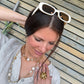 Lunettes de soleil Love Ibiza crème
