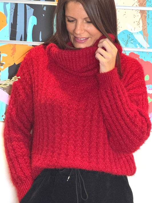 Pull Ylone rouge grenat