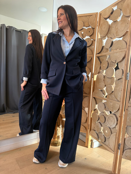 Blazer Flora bleu marine