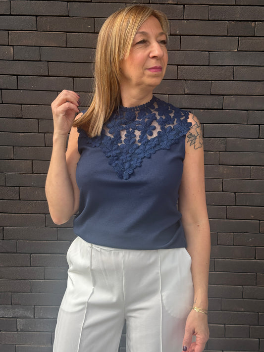 Top Neya Bleu Marine