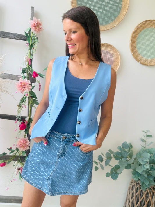 Jupe short Inès bleu