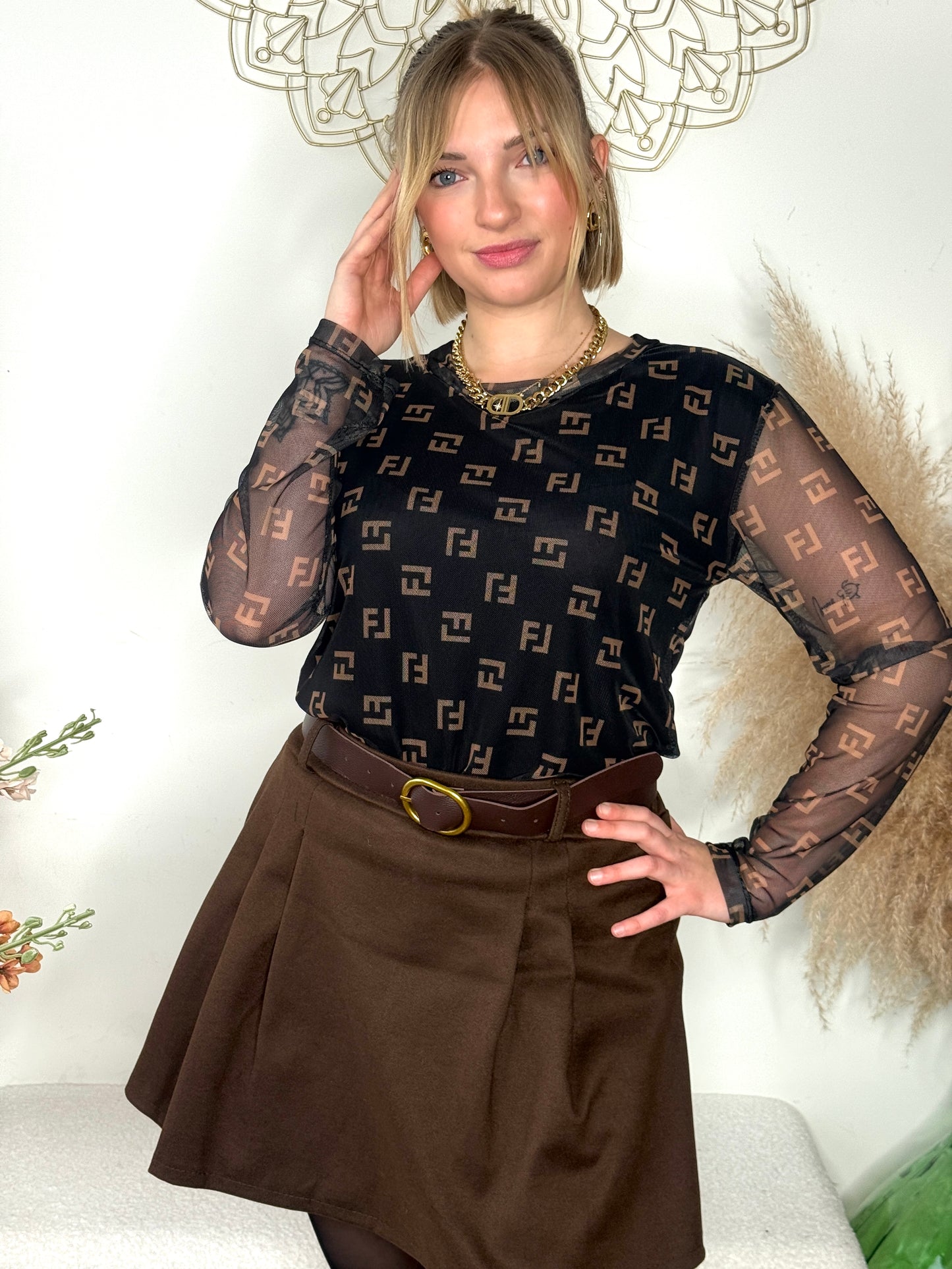 Jupe short Talia chocolat