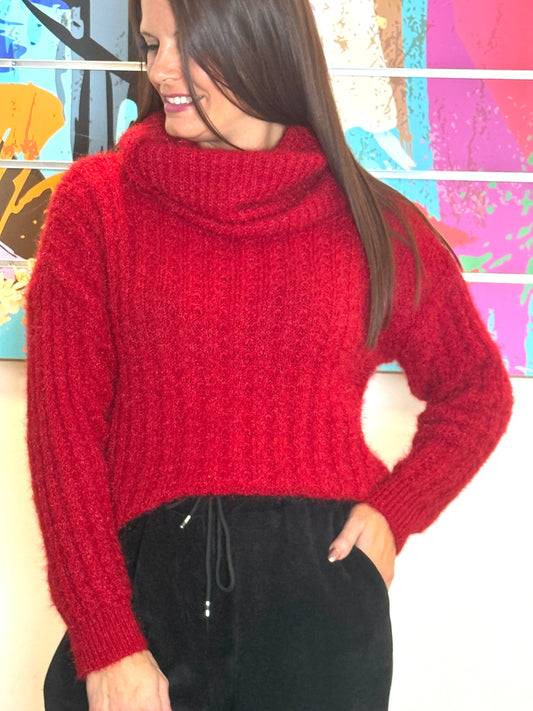 Pull Ylone rouge grenat