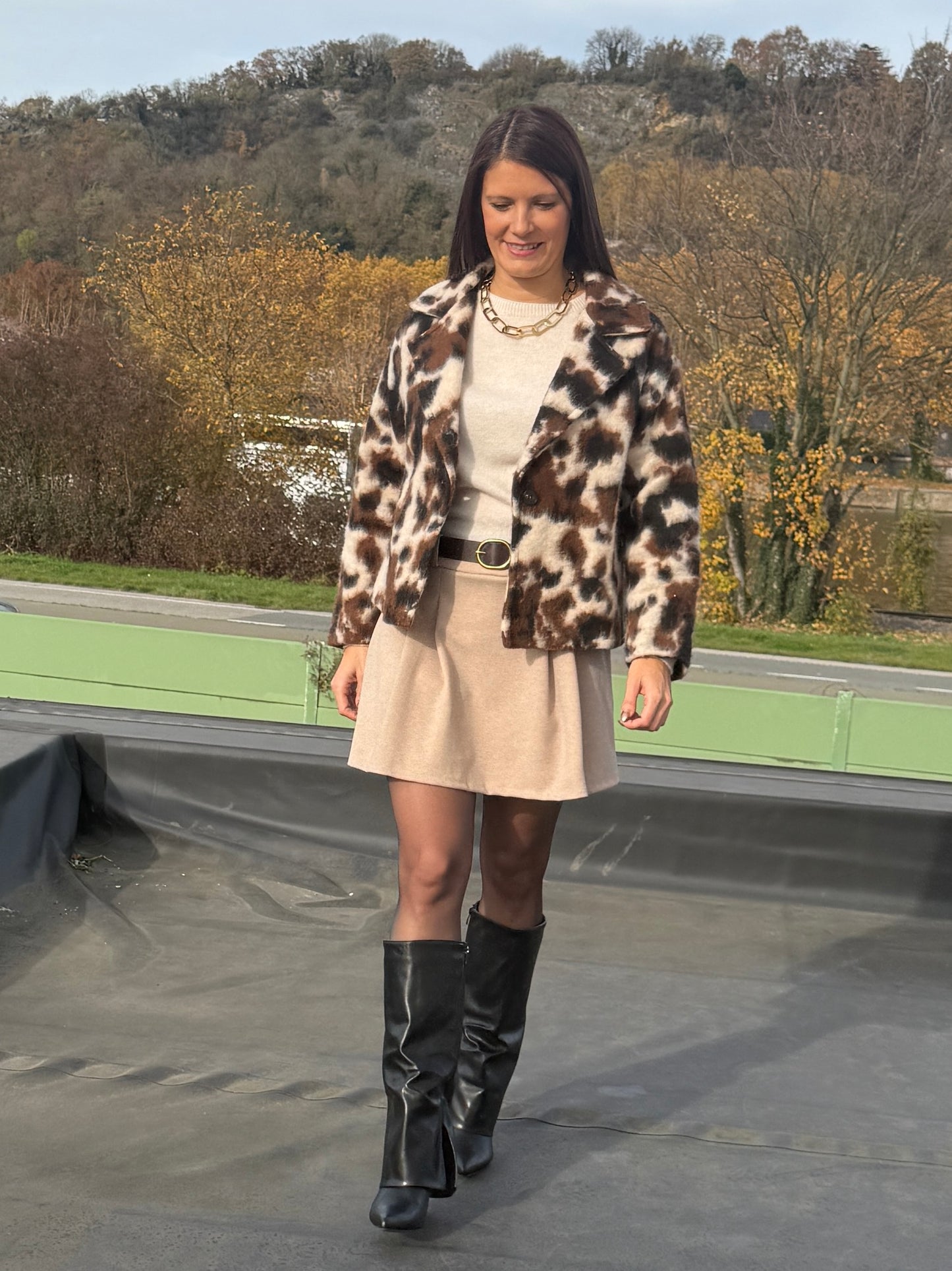 Jupe short Talia cappucino