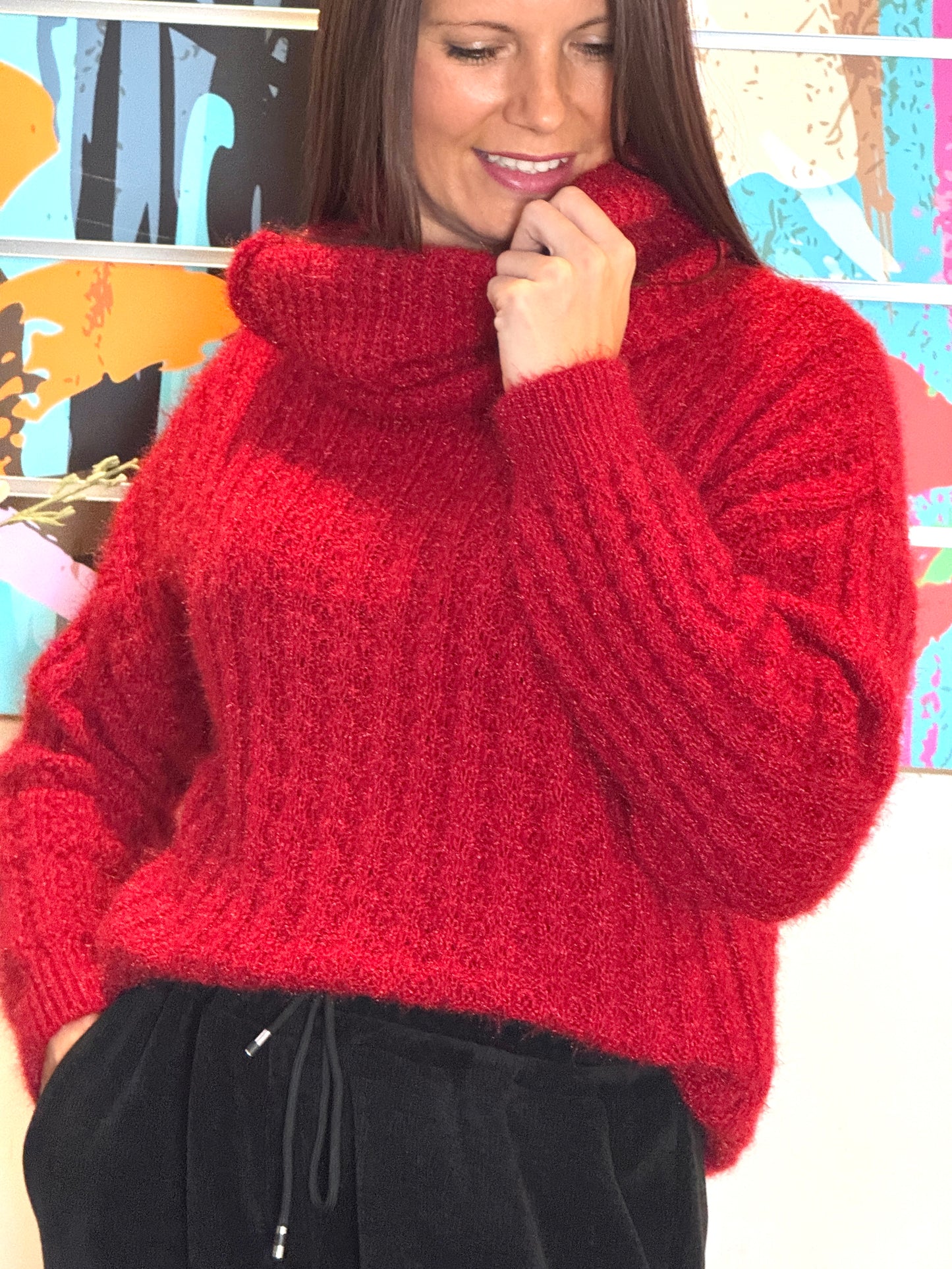 Pull Ylone rouge grenat