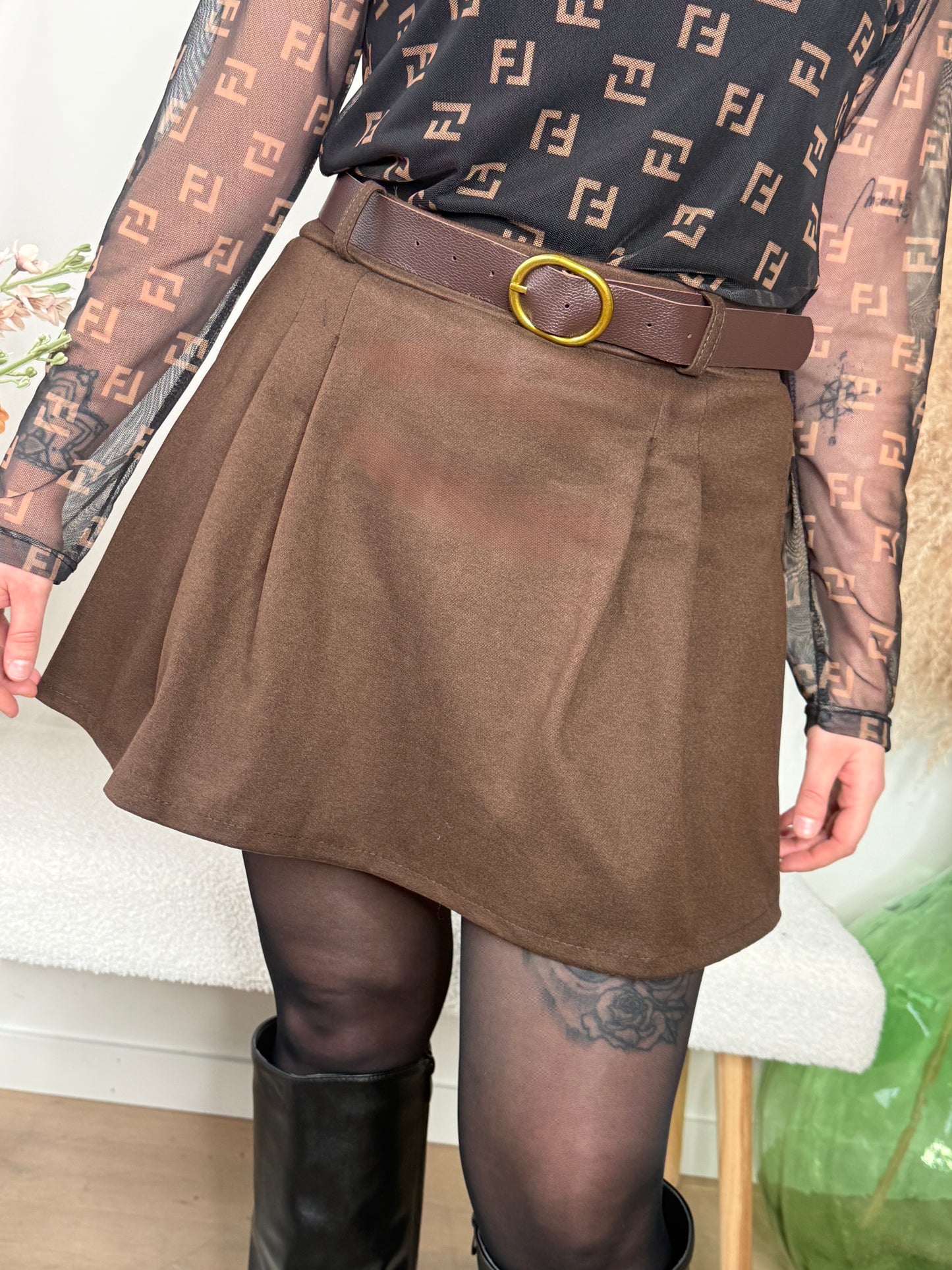 Jupe short Talia chocolat