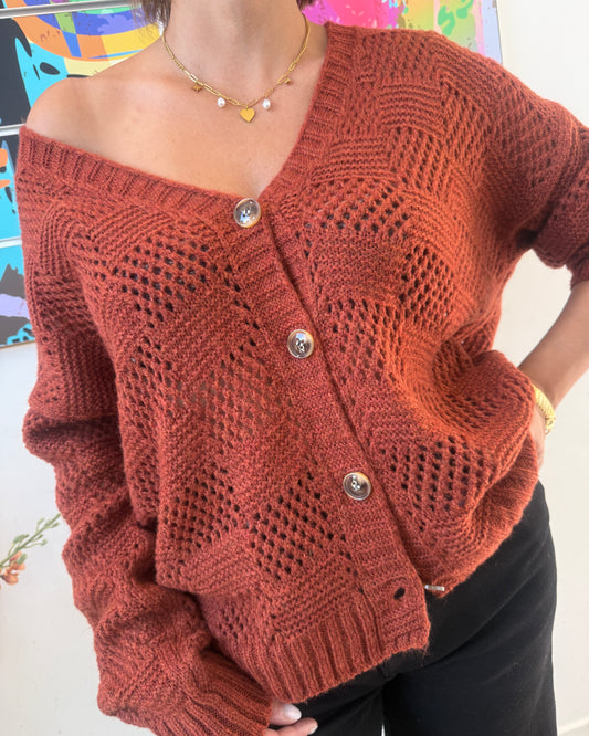 Gilet Eloïse rouille