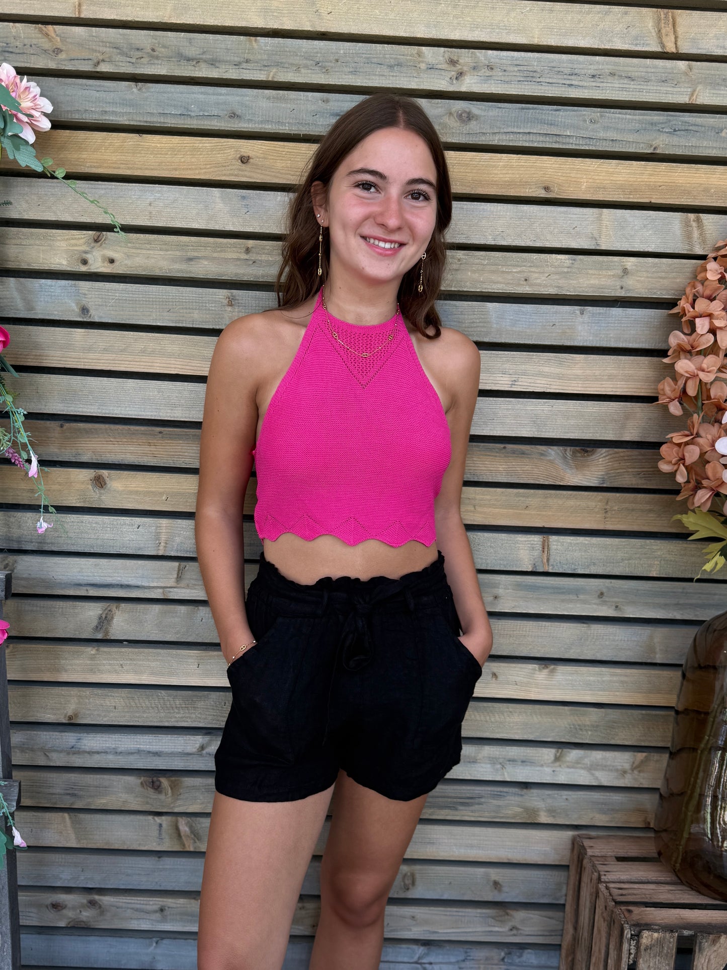 Crop Top Sélène Fuschia