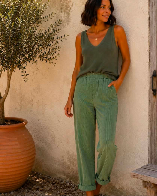 Pantalon Hermione vert
