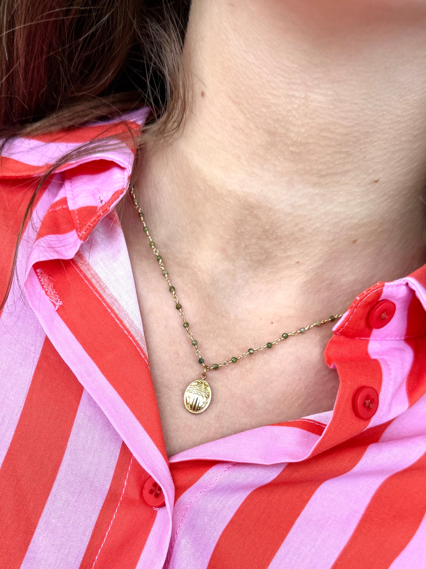 Collier Nicole Cavallaro naturelle et scarabée