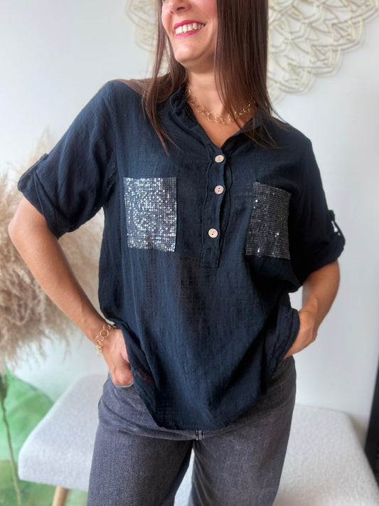 BLOUSE Anna noir