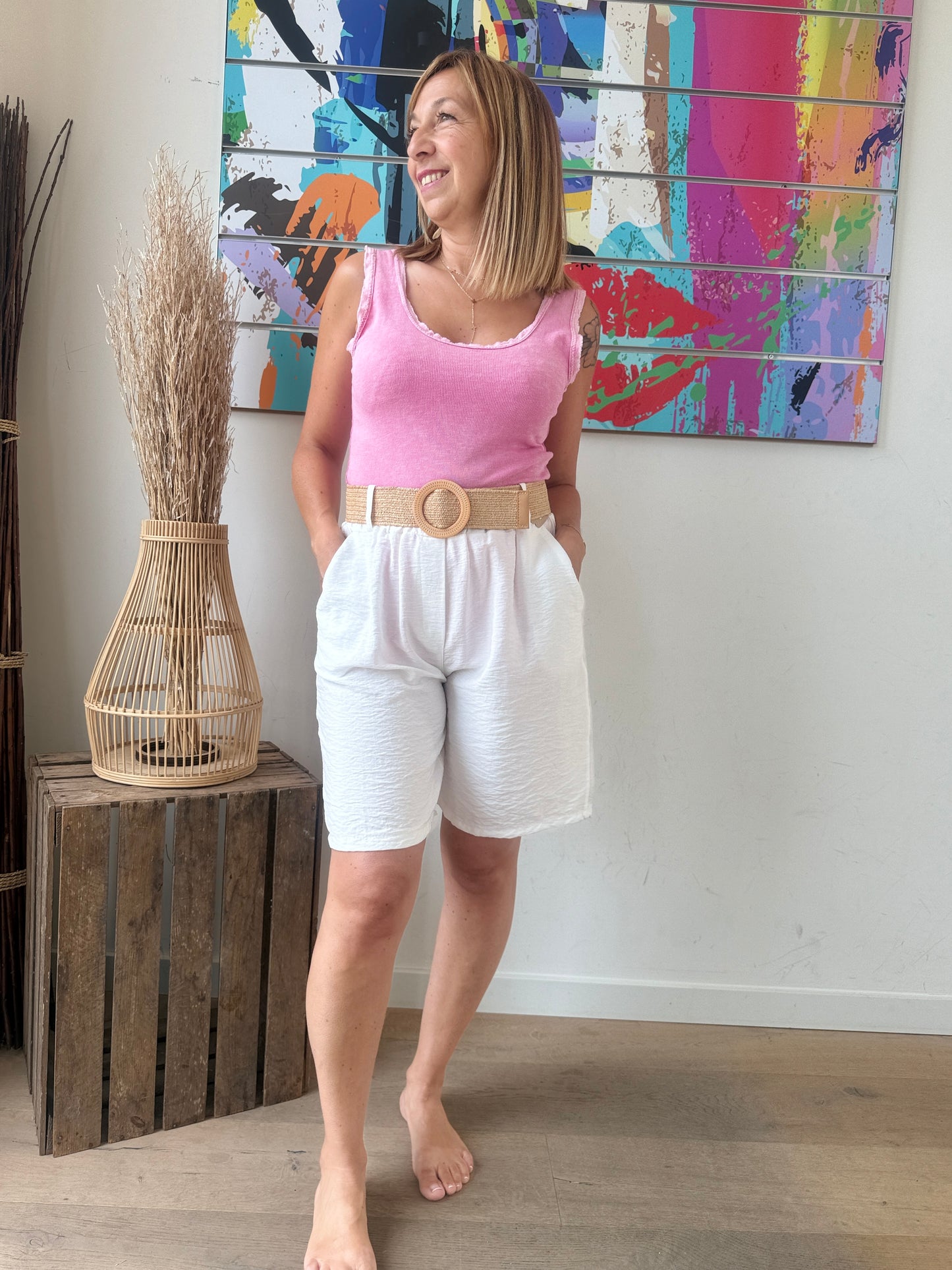 Bermuda/short Emma blanc