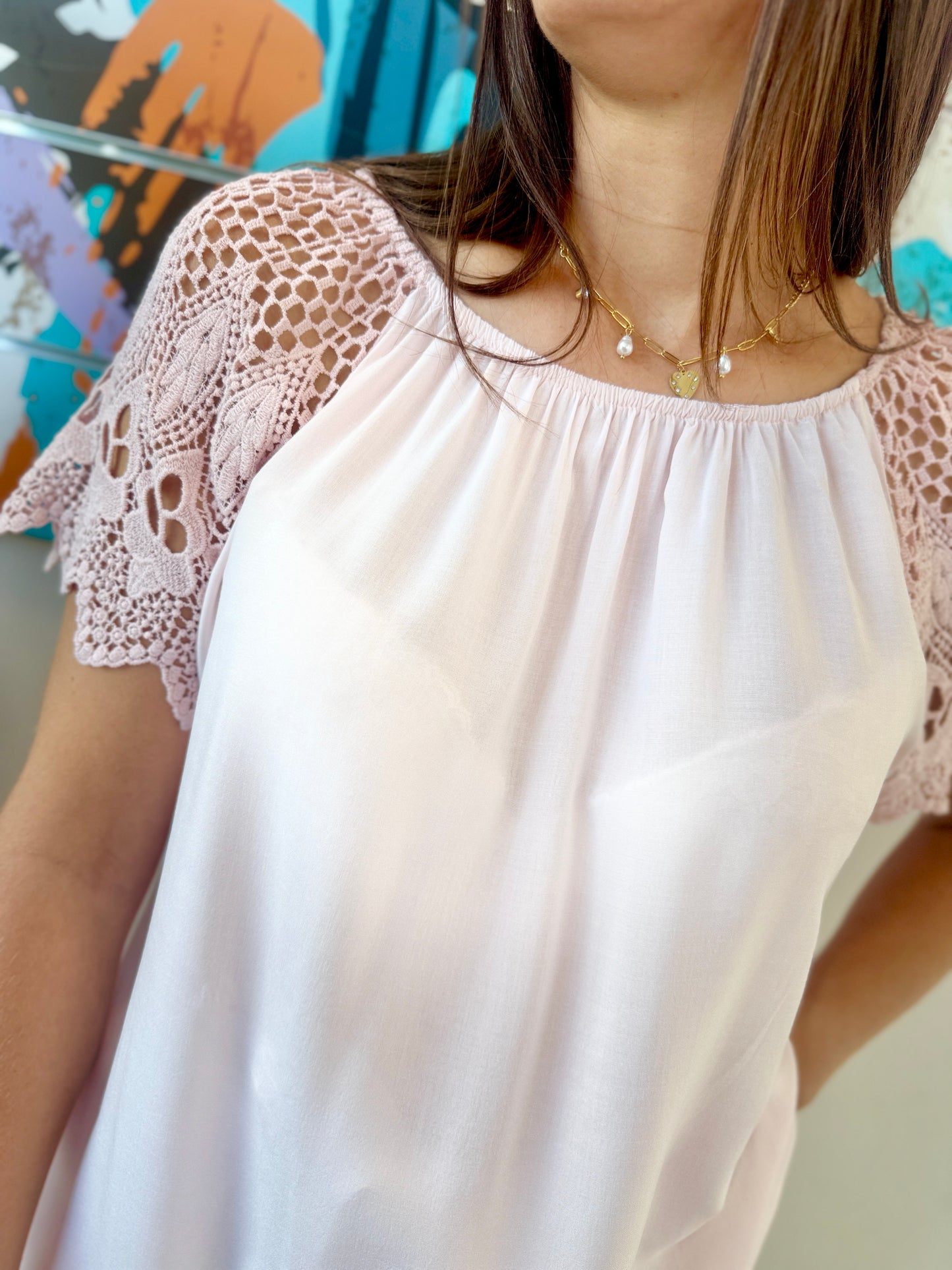 Blouse Alicia rose poudré