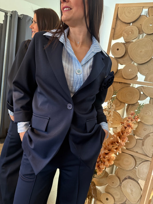 Blazer Flora bleu marine