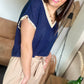 T-shirt Violette bleu marine