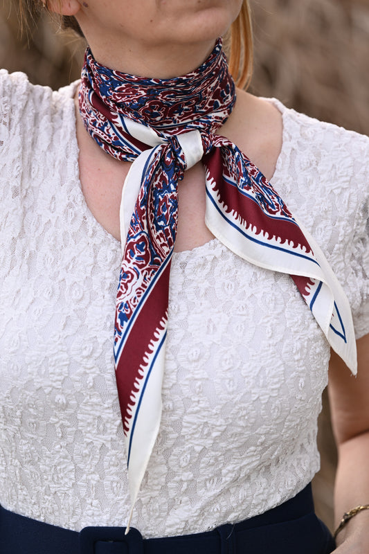 Foulard Olivia bordeaux