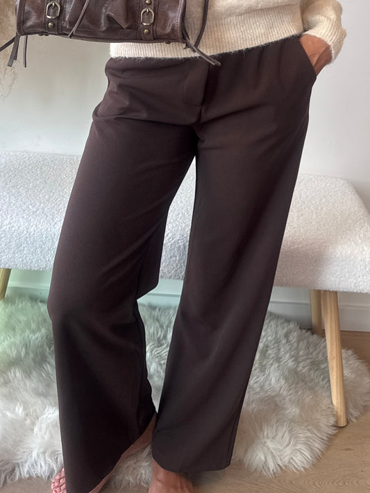 Pantalon Yolène chocolat