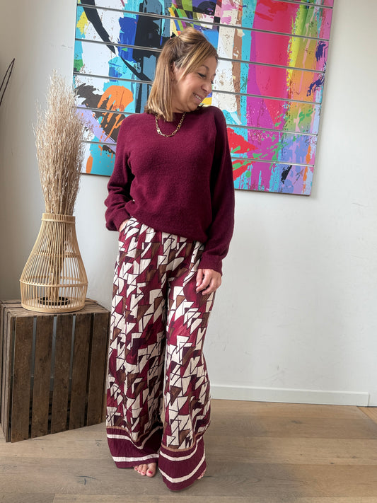 Pantalon Anouk bordeaux