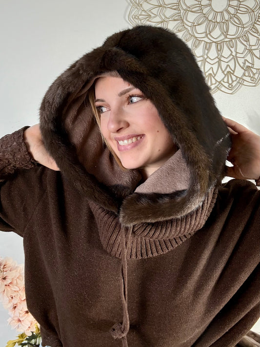 Snood à capuche Nolia chocolat