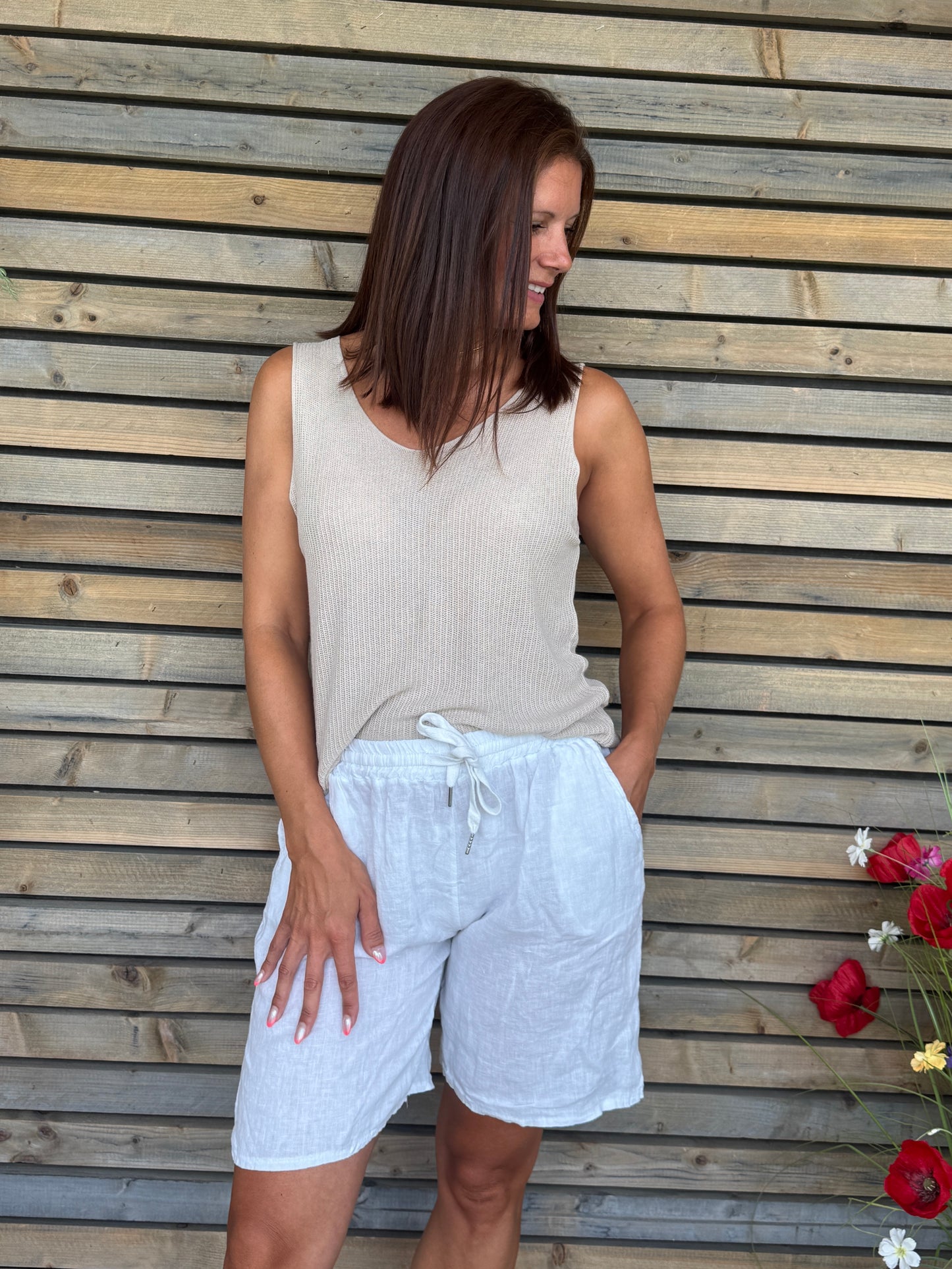 Short Palma blanc