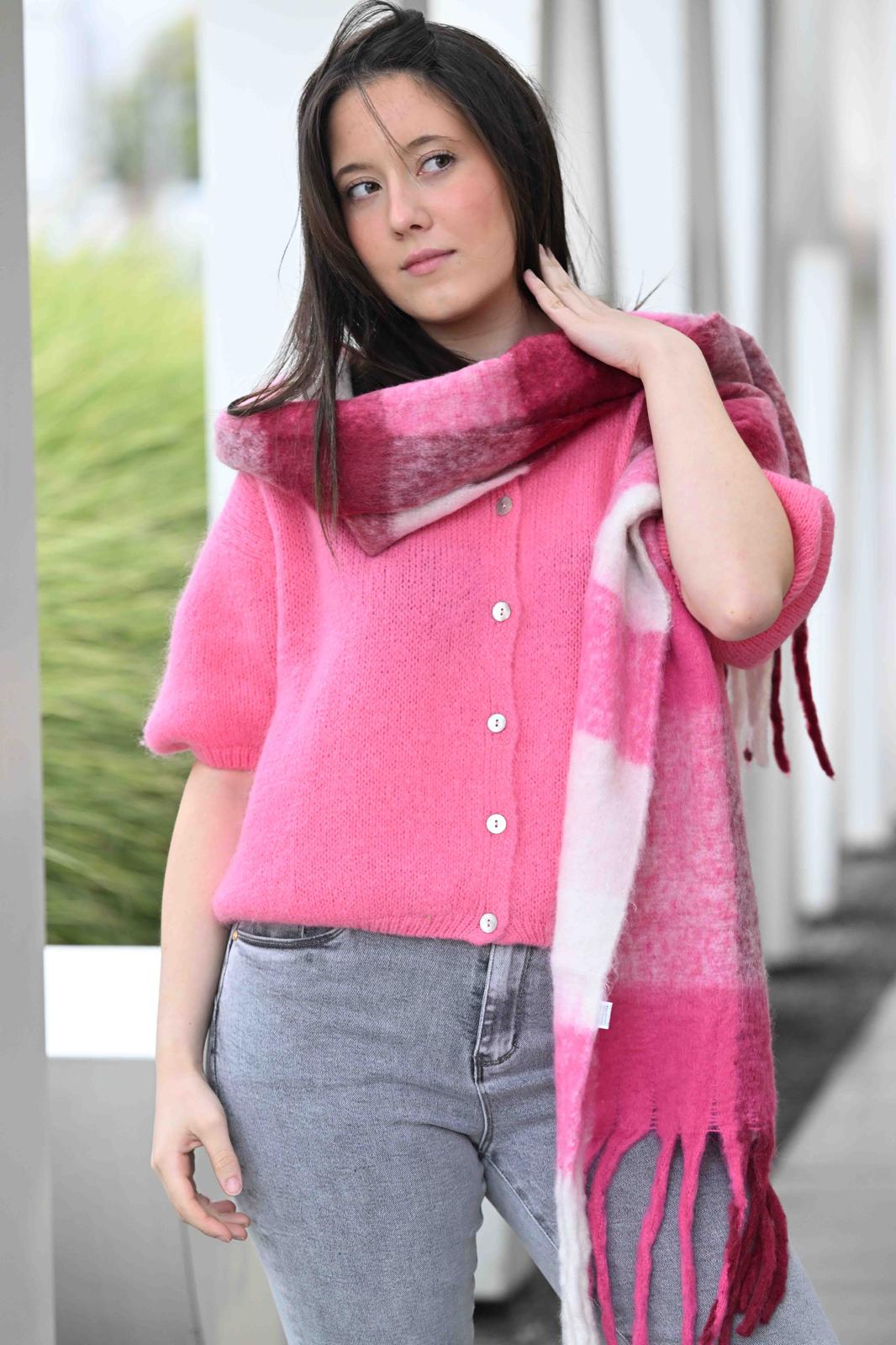 Gilet Cosy rose bonbon