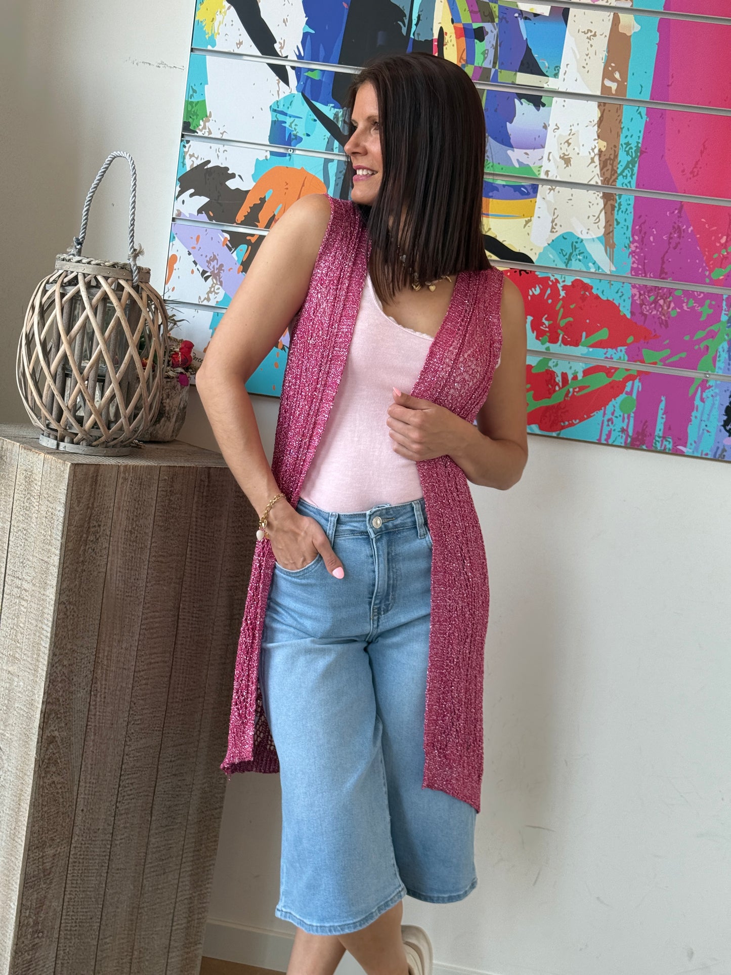 Gilet Véronica rose fuschia