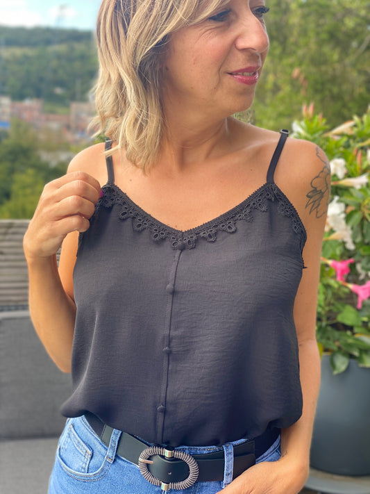Top Inès noir
