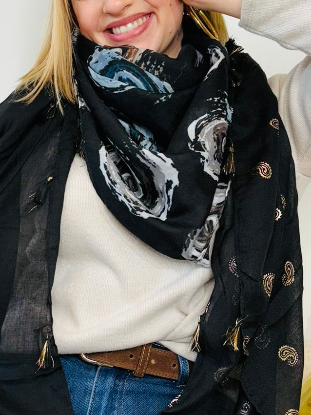Foulard Pâquerette noir