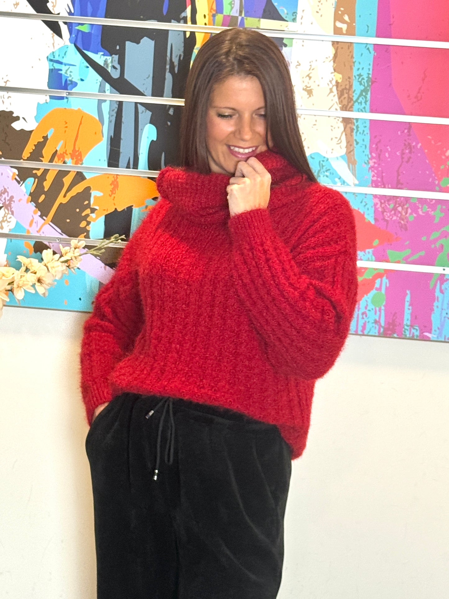 Pull Ylone rouge grenat