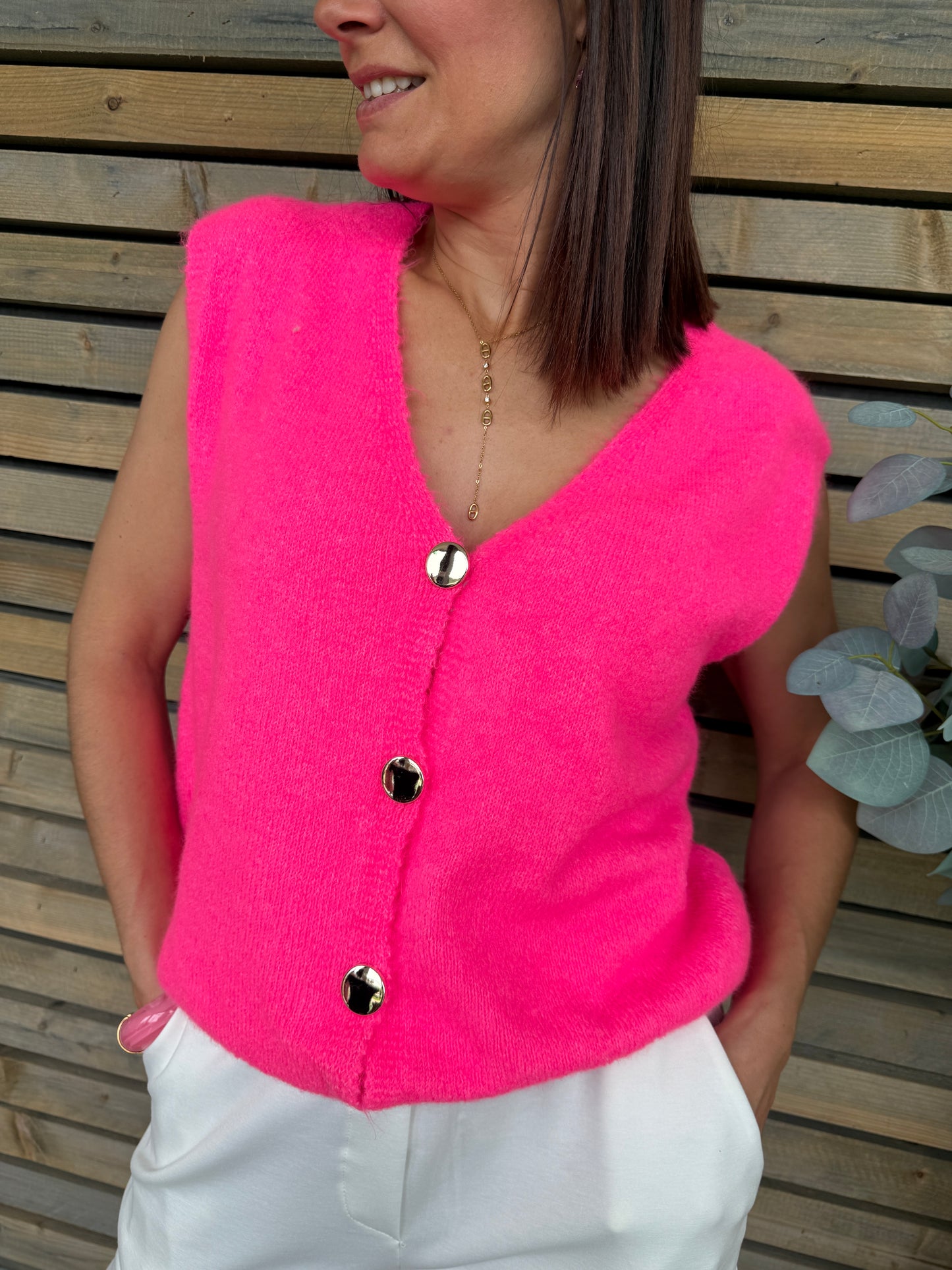 Débardeur gilet Fritz fuchsia
