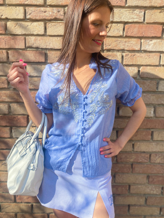 Chemisier Esmeralda bleu