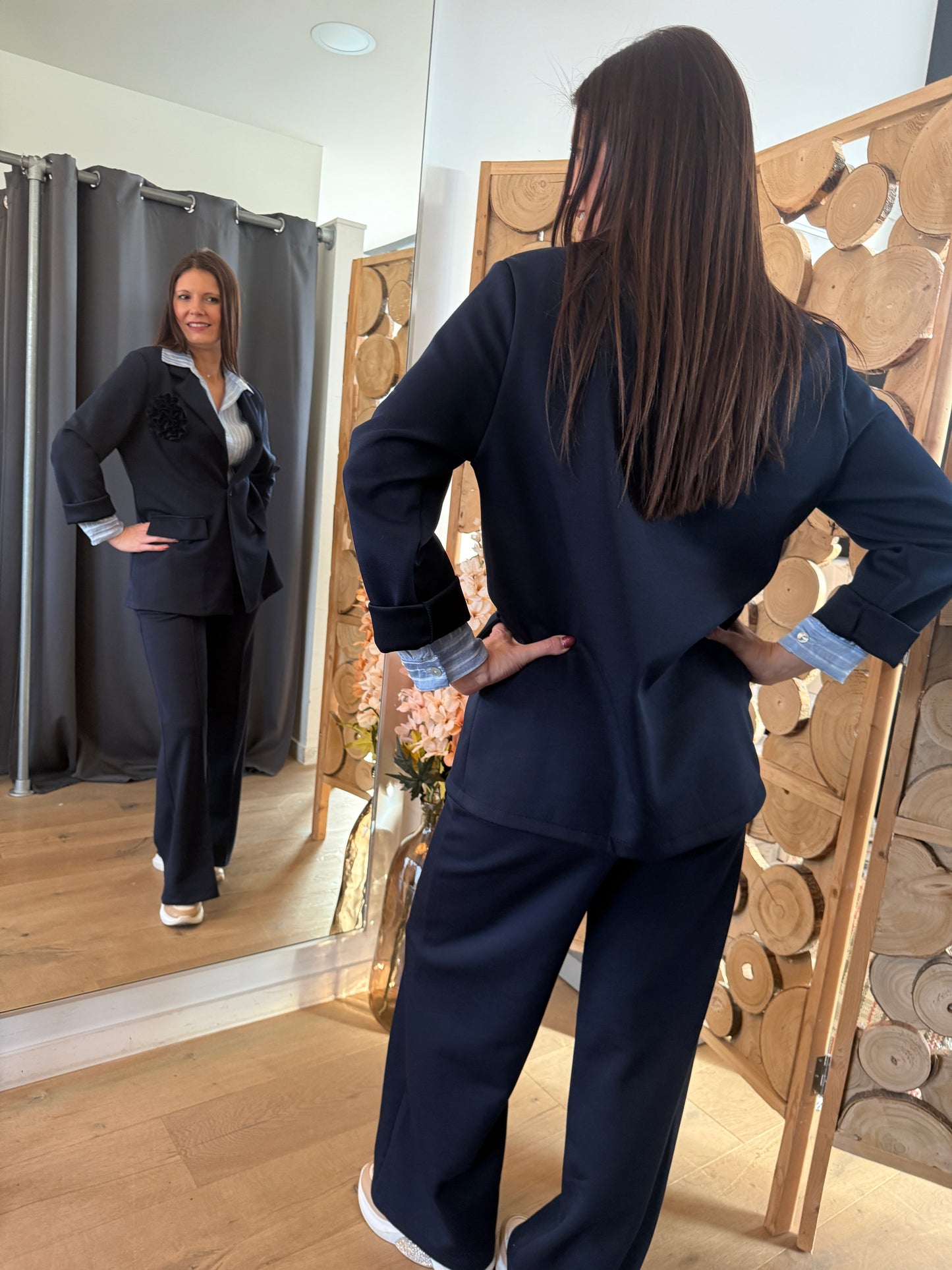 Blazer Flora bleu marine