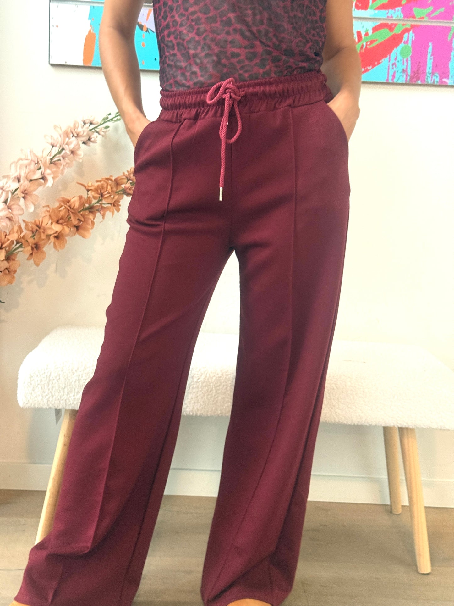 Pantalon Léna bordeaux