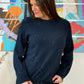 Pull Mira paillette bleu marine
