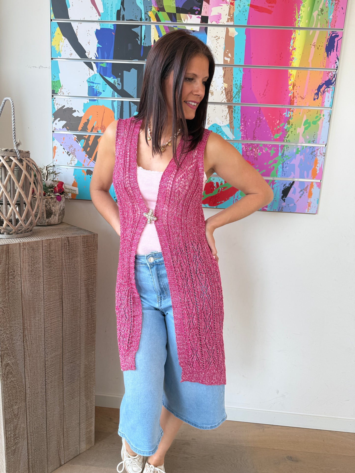 Gilet Véronica rose fuschia