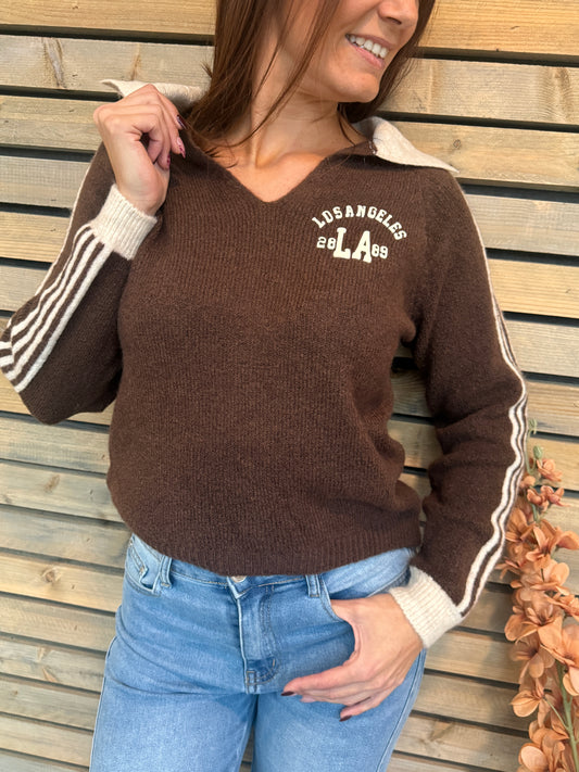 Pull Los Angeles chocolat