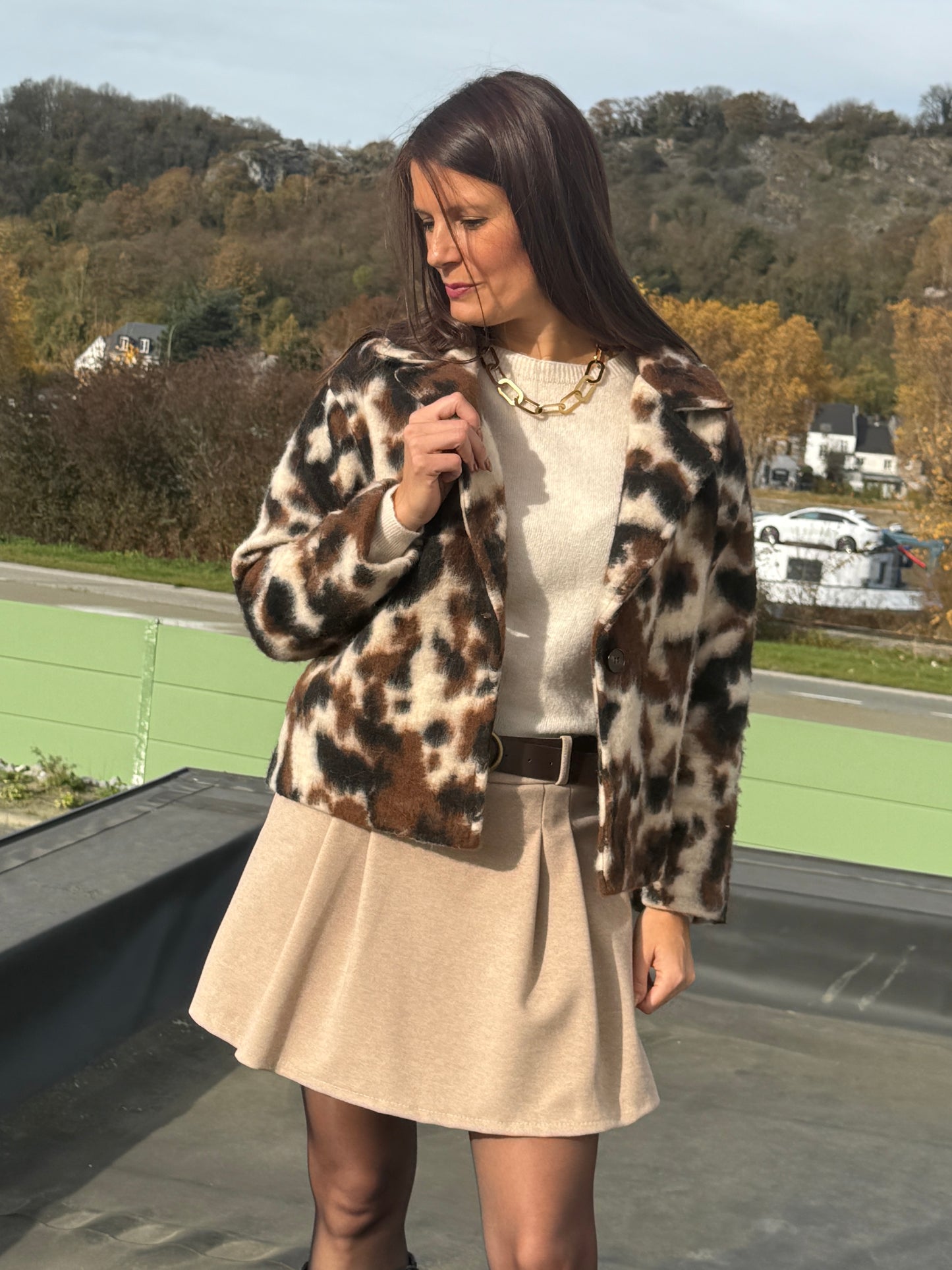 Jupe short Talia cappucino